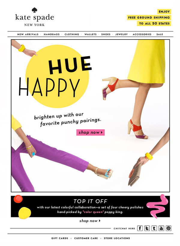 Happy Hue Kate Spade #subscribe #happy #hue #design #emailer #spade #kate #mailer #newsletter
