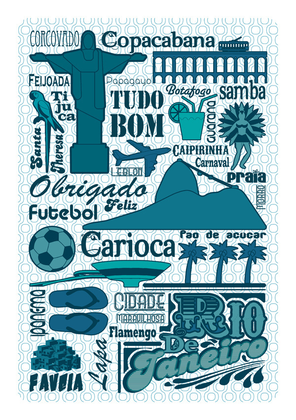 Brazil City Poster #city #design #illustration #poster #art #brazil
