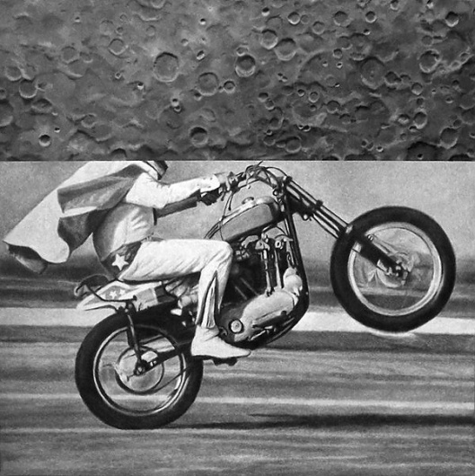 Dan Bina, Ride On #oil #bina #dan #realism #painting #art #canvas #motorcycle #moon