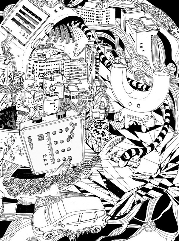 http://ilovedust.com/project/view/nookatiger/illustration #blackwhite #love #i #dust