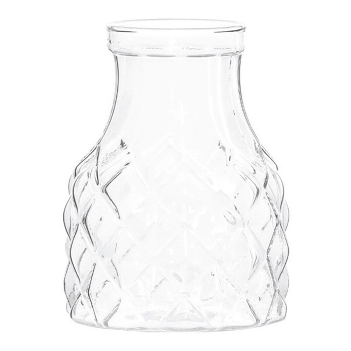 Emerson Glass Lattice Cylinder Vase, 12 cm