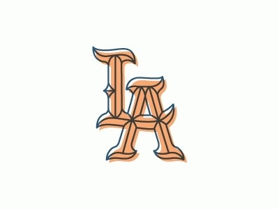 Dribbble - LA Monograms by Nick Slater #color #gothic #la #2 #typography