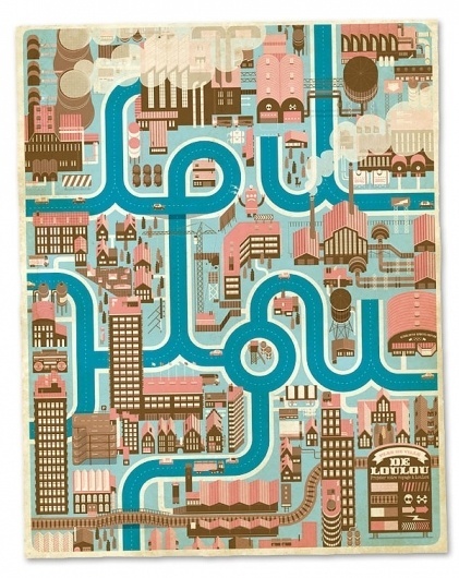 Cities, Roads & Factories on the Behance Network #cute #illustration #color #map