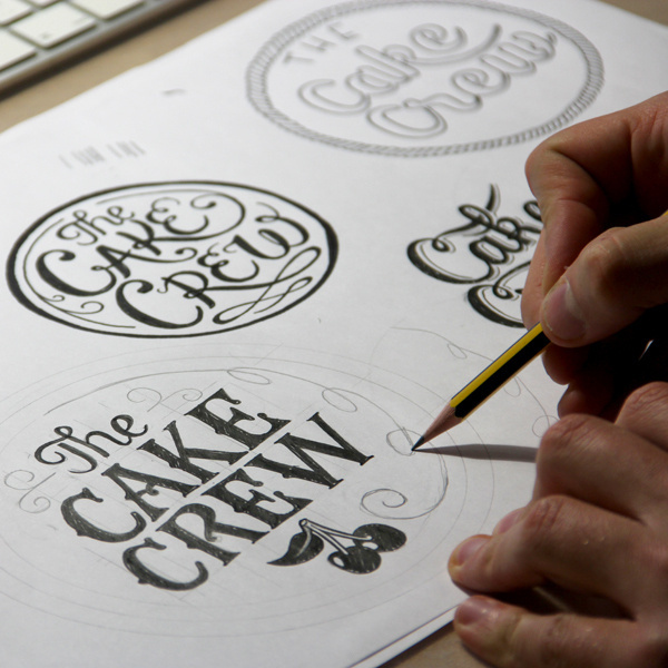 Logo for The Cake Crew. #type #script #handlettering #typography