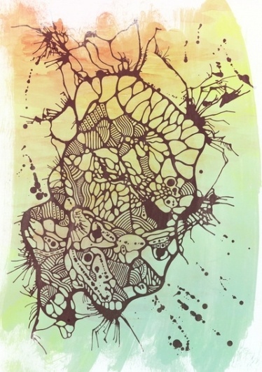 Exploded Skull Art Print by The Babybirds | Society6 #abstract #artwork #illustration #art #organic