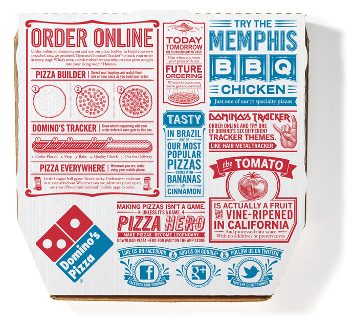 Embalagem Domino Pizza #packaging #food #box #pizza