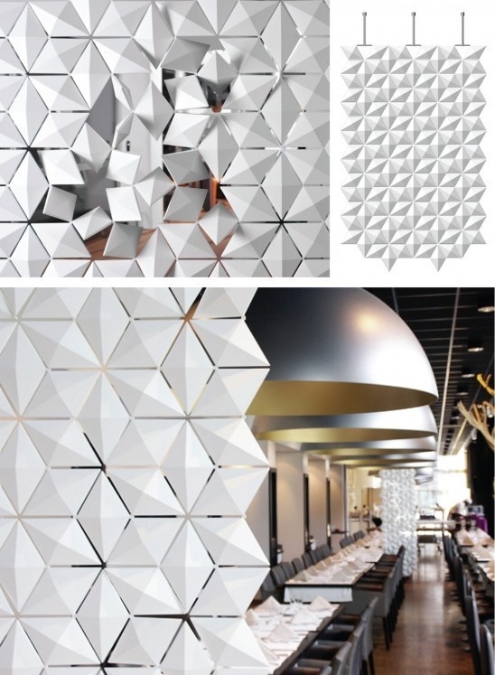 Facet by Mireille Meijs / Alison Milne Design #facets #white #pattern #wall #triangle