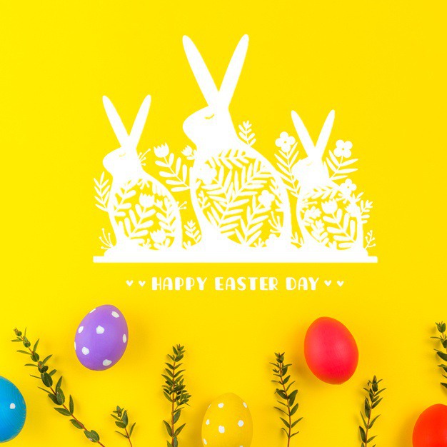 Happy easter day Free Psd. See more inspiration related to Pattern, Mockup, Template, Spring, Leaves, Celebration, Happy, Holiday, Flat, Mock up, Easter, Plant, Religion, Rabbit, Egg, Traditional, Bunny, View, Up, Happy easter, Day, Top, Top view, Eggs, Flat lay, Dotted, Cultural, Tradition, Painted, Mock, Seasonal, Easter day, Lay, Paschal and Painted egg on Freepik.