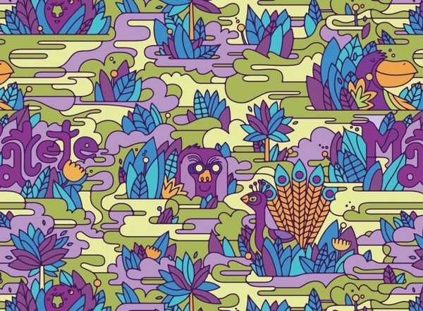 A vibrant, exotic repeating pattern for Matete #illustration #color