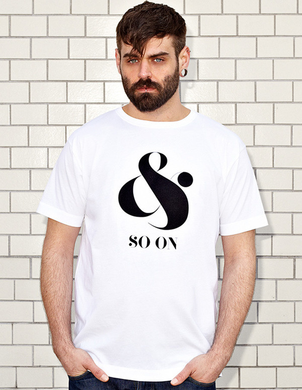 AND SO ON - white t-shirt - men | NATRI - Shirt Label #modern #print #design #shirt #ampersand #minimal #type #typography