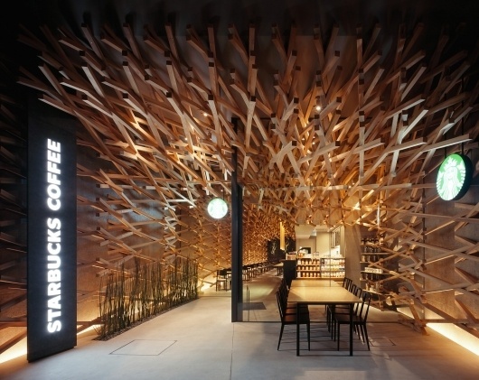 Starbucks Coffee at Dazaifutenmangu Omotesando | kengo kuma and associates #interior #design #starbucks