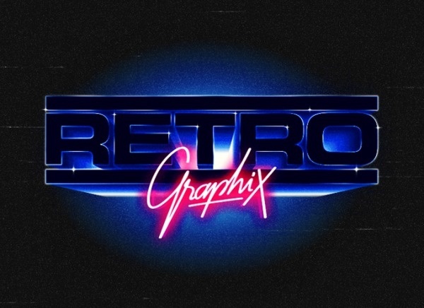Overglow retrofuturistic logos #typography #retro #vintage #80s #neon