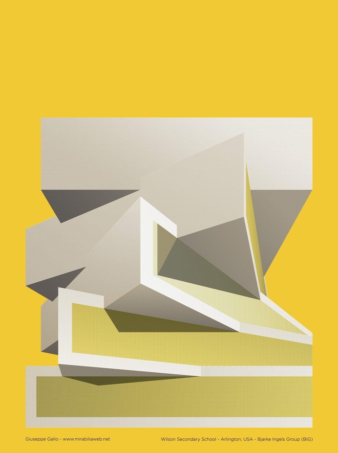 Poster of Wilson Secondary School, design Giuseppe Gallo, Bjarke Ingels Group - BIG Syntax poster Series