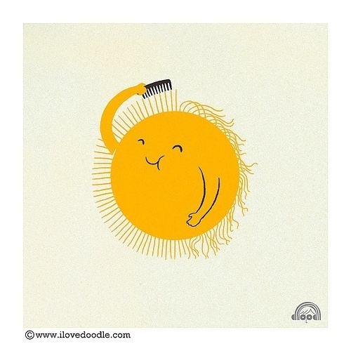 Designersgotoheaven.com - Bad Hair Day by Heng... - Designers Go To Heaven #happy #illustration #smile #sun