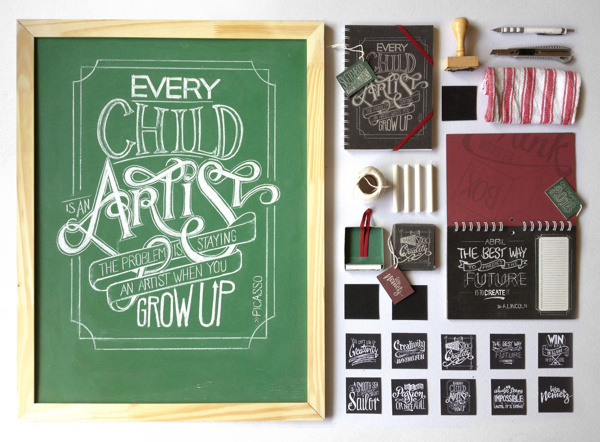 Chalkboard Lettering Stationery Set #chalkboard #typography