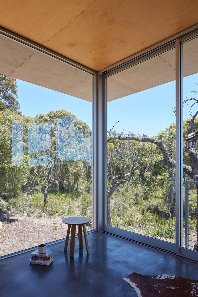 Wilderness House is a Elevated Platform with Large Areas of Glass