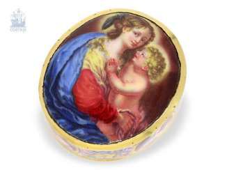 Can: significant and Museum-like miniature Gold/enamel-box of great rarity, probably South Germany around 1640