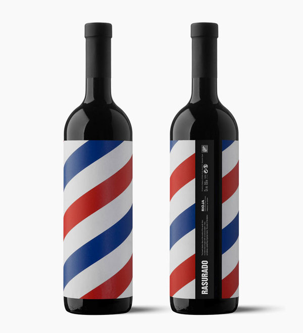 Rasurado #bottle #vino #design #graphic #wine #colors #pain #moruba