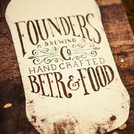 Founders Brewing Menu #beer #design #label #done #hand #typography