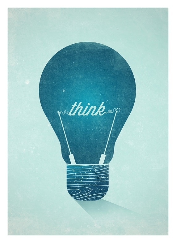 Think Graphic Wall decor poster Vintage Light Bulb by NeueGraphic #print #typography #poster #graphic #neuegraphic