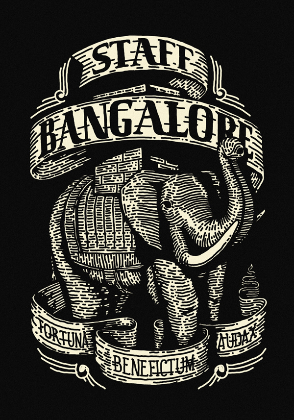 Bangalore - Pub & Indian Food on Behance franciscobaudizzone.com #engraved #id #bangalore #food #restaurant #indian #illustration #pub