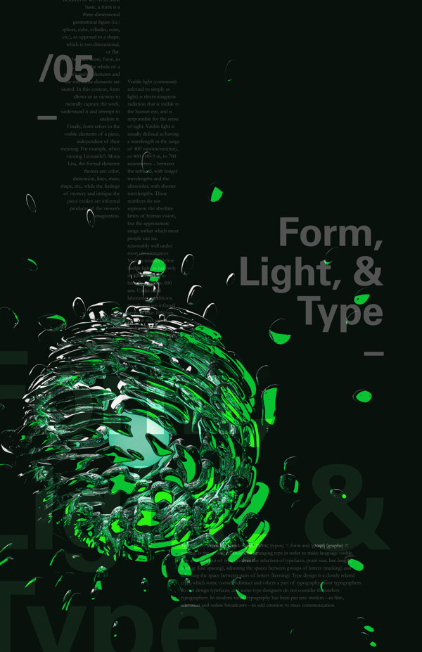 Form, Light, & Type by Christopher Vinca #form #cinema4d #print #design #vray #poster #type #layout #light