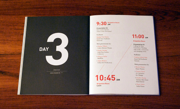 Presence #event #print #publication #schedule #editorial #brochure