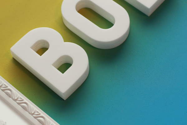 Leeds & Partners #frame #lettering #cut #bold #laser #perspex #gradient #passport #typography