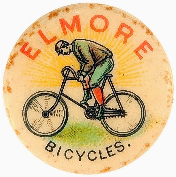 Letterology: The First Wearable Advertising #advertising #pin #illustration #vintage #bike #circle