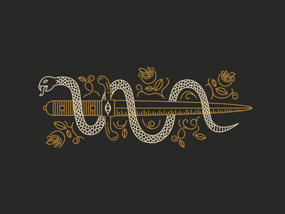 Snake & Dagger #illustration #dagger #snake