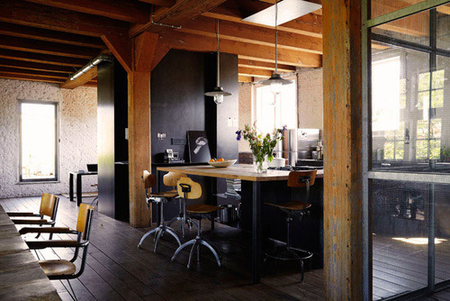 Kevin H. Chung #interior #home #black #wood #kitchen