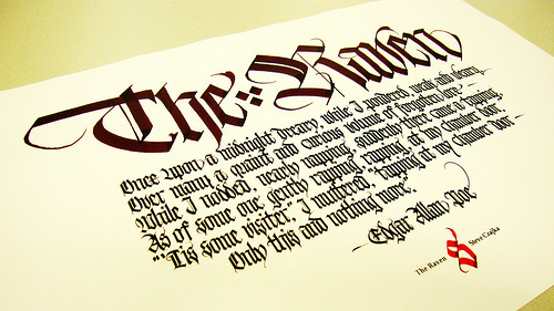 The Raven Photo #calligraphy #theraven #gothic #steveczajka