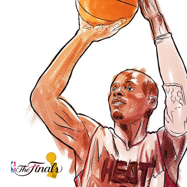 NBA Finals 2014 Sketches on Behance #heat #ray #jesus #illustration #allen #nba #basketball #miami