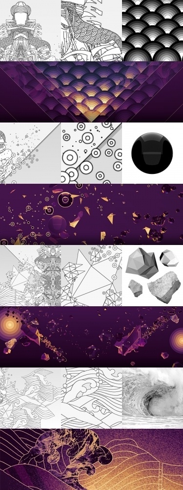 Amphitrite & Poseidon – INSgraphizm remix on the Behance Network #scales #bubbles #polygons #insgraphizm #waves #jos