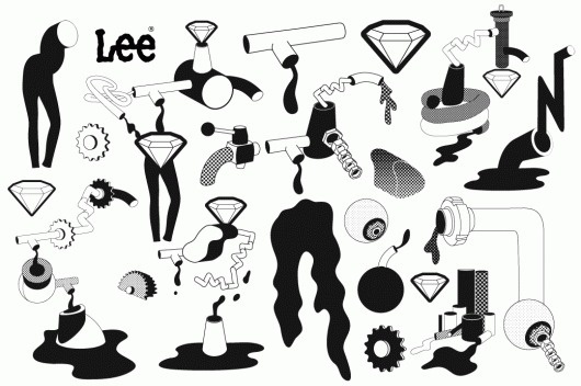tin&ed - Vice & Lee Jeans #mag #installation #jeans #lee #illustration #vice #tined