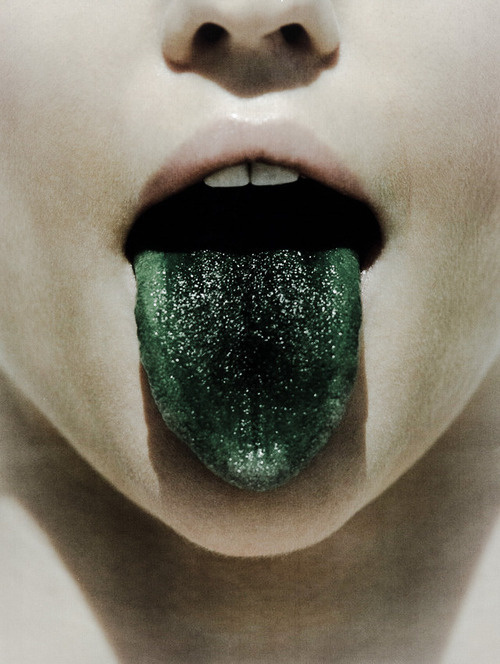 tongue, green #woman #tongue #photography #fashion #green