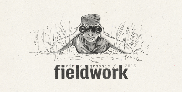 cinographic fieldwork, pen drawing, field, binoculars, fieldwork in art, #illustration #artwork