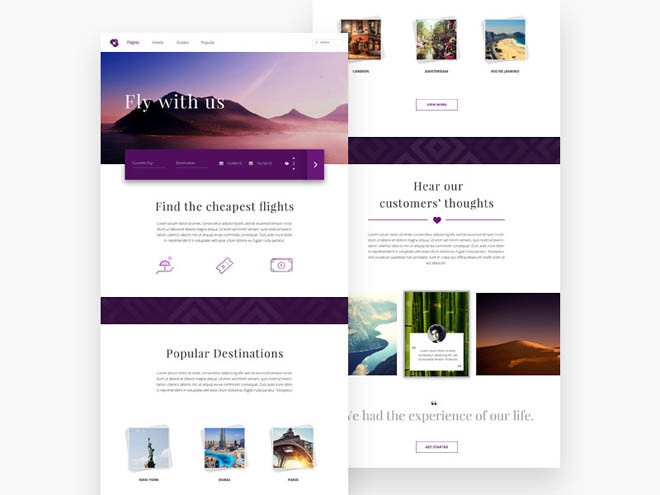 Flights : Free Travel PSD Website Template