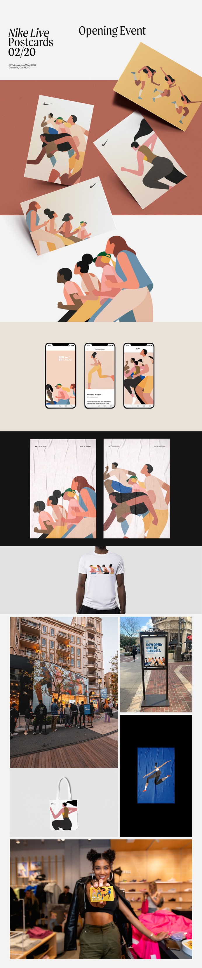 Glendale ILLUSTRATION  live long beach Los Angeles Mural neighborhood Nike sports women