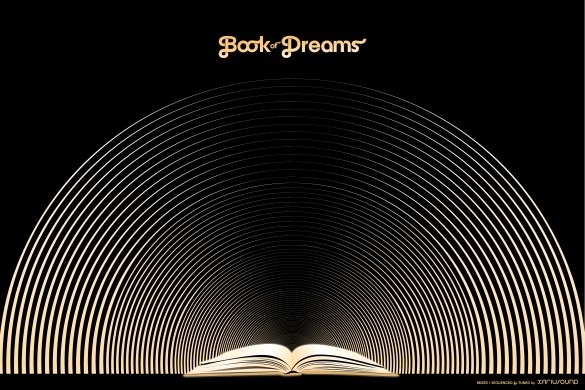 la musica viene del artista Book of Dreams EPK_RC1_12x18_D_Record #typography #book #album art #music #cover art #vector #epic #synth #stell