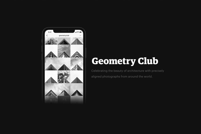 Landing page for the architecture photography project, Geometry Club. #webdesign