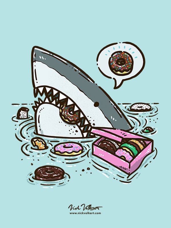 If you see a shark and a box of donuts, best just leave it be.