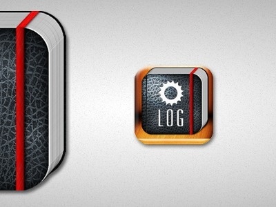 Dribbble - Gear Log by Stephen Moorehead #log #icon #book #gear #iphone #illustration #app
