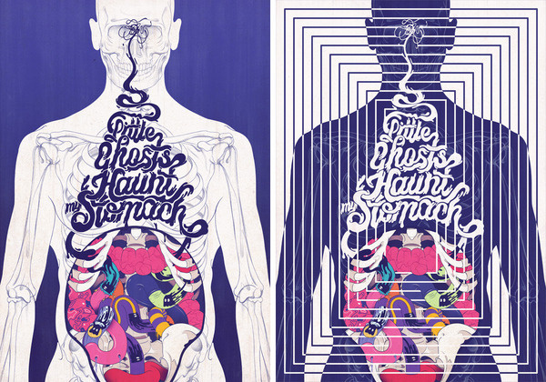 Little Ghosts Andrew Archer #ghost #body #anatomy #illustration #stomach
