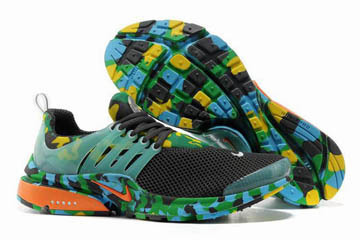 Nike Air Presto Trainers Camouflage Anthracite Green Total Orange Mens