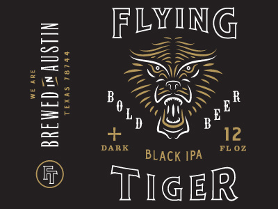 #beer #black #can #flying #tiger #gold #packaging #type