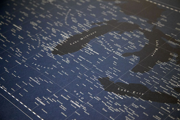 Typographic Heartland Map #midwest #blue #design #map