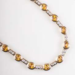 ''Elegantes Citrin-Brillant-Collier''