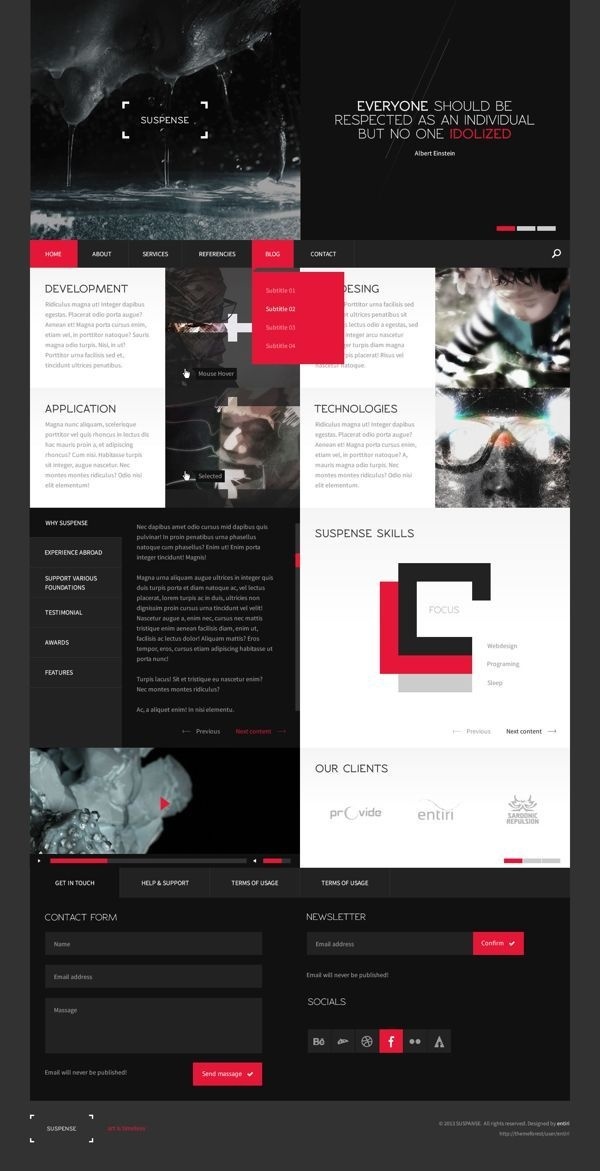 SUSPENSE | template on Behance #grid #website #responsive