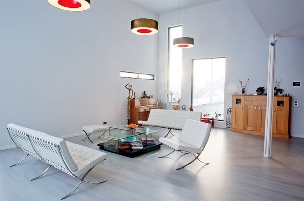 A Minimalist House near Oslo | Miss Design #interior #white #chairs #design #decor #furniture #lamps #walls #light #room
